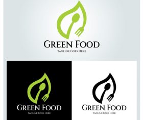 Green food logo design vector