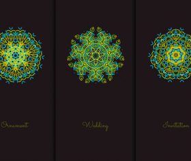 Green mandala pattern vector