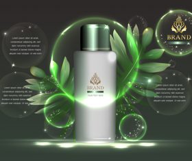 Green natural cosmetics advertisement vector