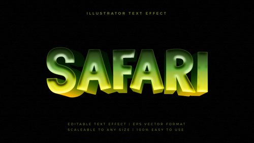 Green safari jungle vector editable text effect