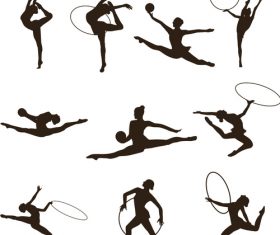 Gymnastics sport silhouette vector
