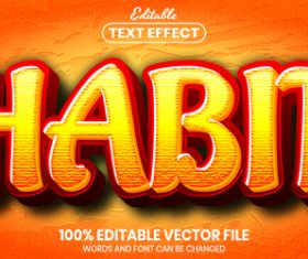 Habit text font style vector