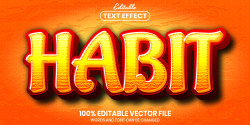 Habit text font style vector