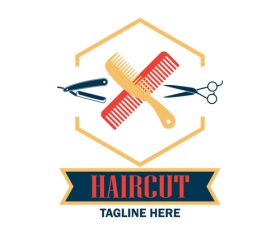 Haircut logo design vector