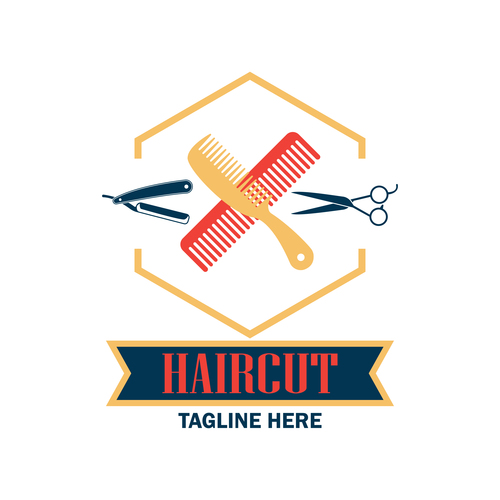 Haircut logo design vector
