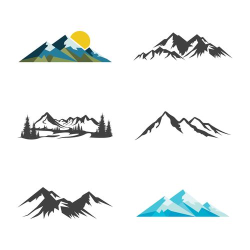 Hand drawn mountain logo vector