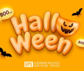 Happy Halloween text editable style effect vector