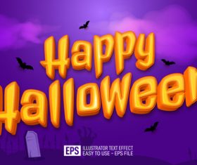 Happy Halloween vector editable text effect