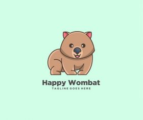Happy wombat icon vector