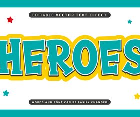 Heroes editable vector text effect vector