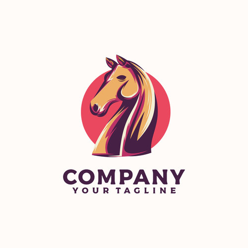 Gold horse head logo stock vector. Illustration of cute - 146918236