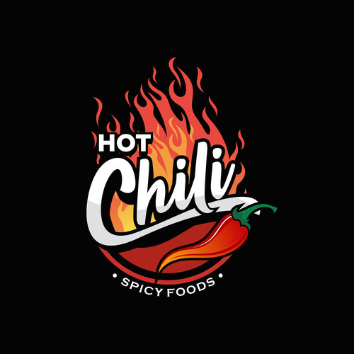 Hot chili logo design vector