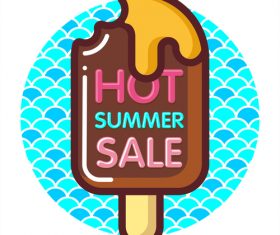 Hot summer ice cream sale vector