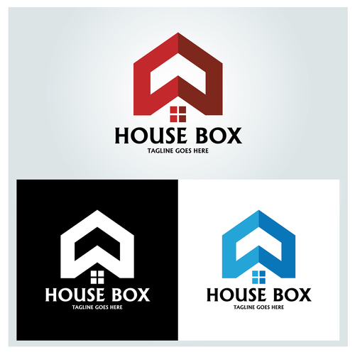 House box logo design vector