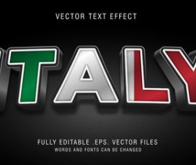 ITALY vector editable text effect