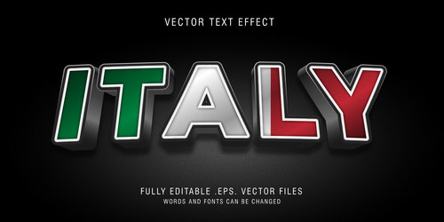 ITALY vector editable text effect