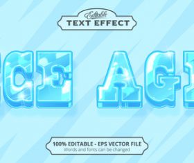 Ice age text effect vector
