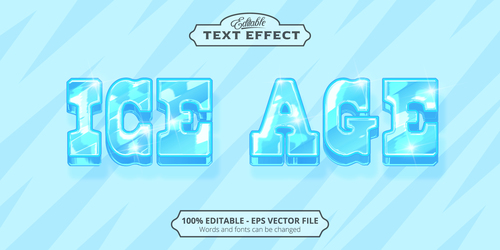 Ice age text effect vector