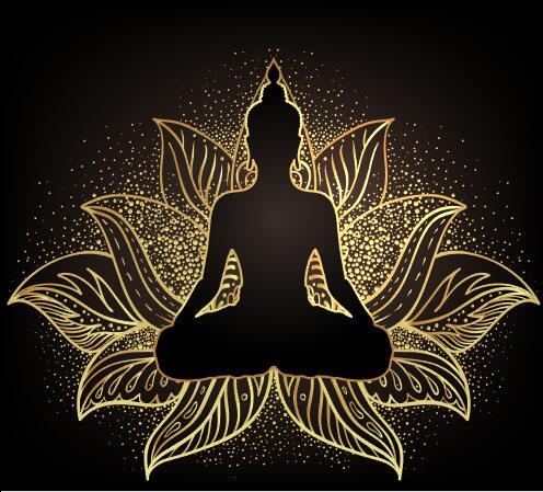 Illustration vector of Sakyamuni sitting on lotus