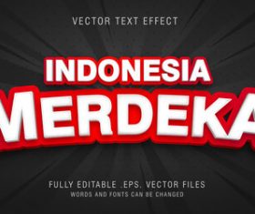 Indonesia merdeka vector editable text effect
