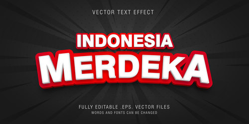 Indonesia merdeka vector editable text effect