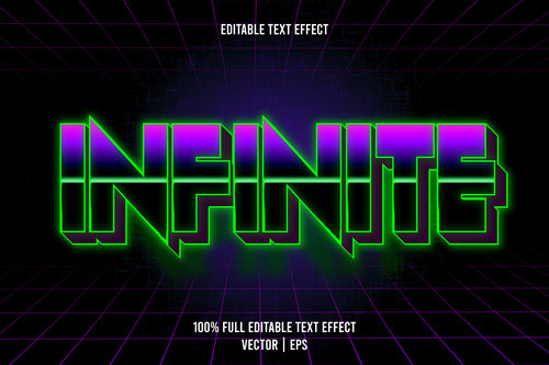 Infinite editable text effect 3D emboss modern style vector