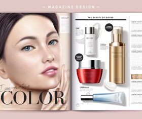 Introducing cosmetic magazine cover vector