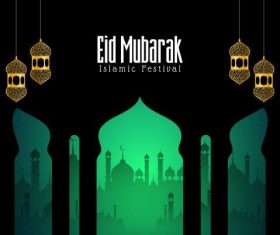 Islamic eid mubarak background vector