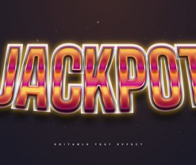 Jackpot 3d editable text style effect vector