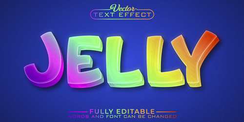 Jelly text effect vector