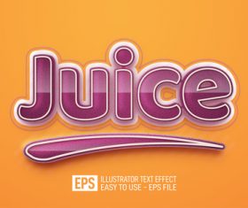 Juice text editable style effect vector