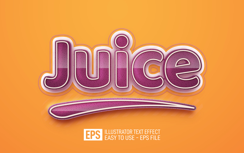 Juice text editable style effect vector