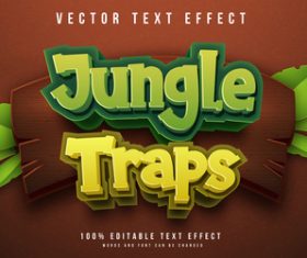 Jungle traps vector text effect