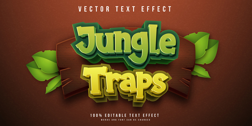 Jungle traps vector text effect