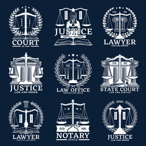Justice logo design vector