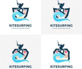 Kitesurfing logo vector design