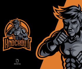 Knockout sport logo vector