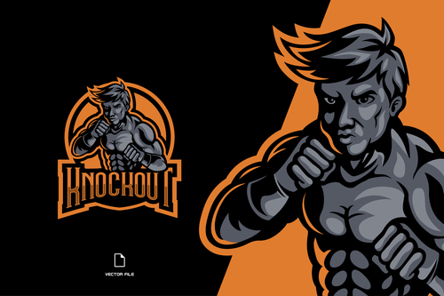 Knockout sport logo vector