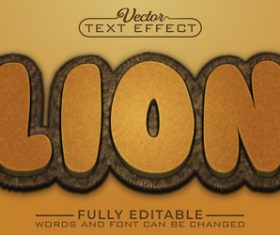 LION vector editable text effect