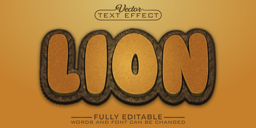 LION vector editable text effect