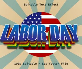 Labor Day modern style editable text effect vector