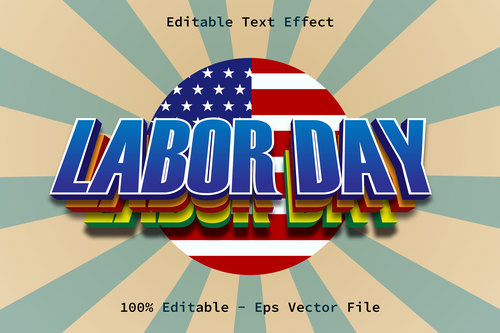 Labor Day modern style editable text effect vector