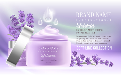 Lavender cosmetic advertising vector