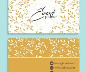Leaf background business card vector