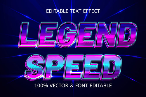 Legend speed editable text effect vector