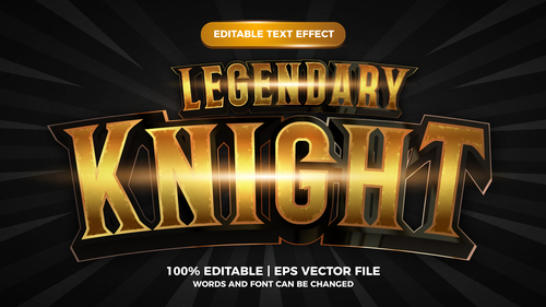 Legendary knight vector editable text effect