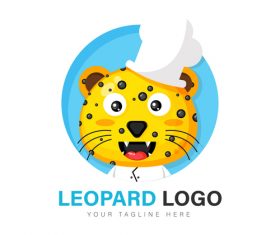 Leopard chef icon vector