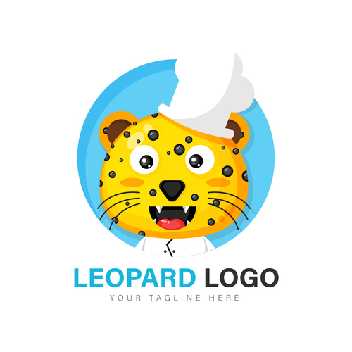 Leopard chef icon vector