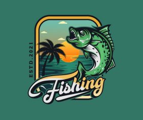 Logo design fishing vector