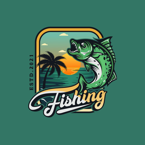 Logo design fishing vector
